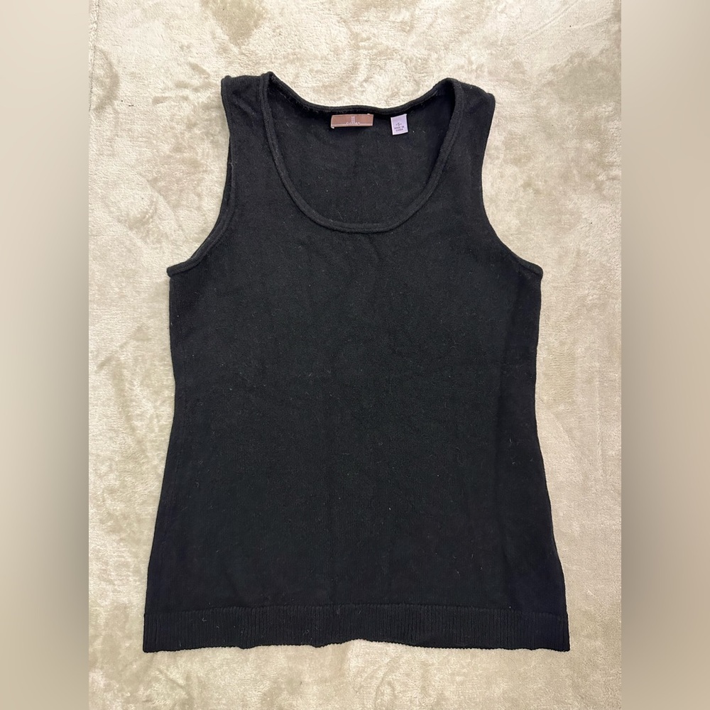 Cullen 100% Cashmere Black Sleeveless Top